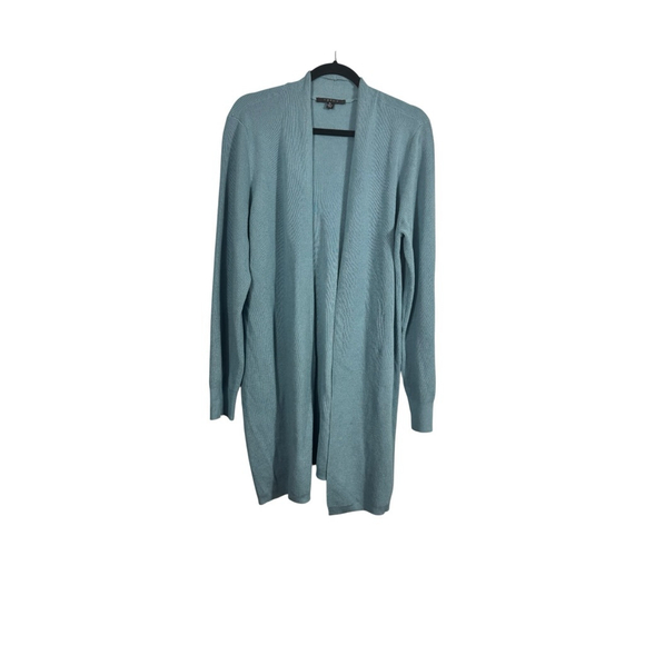 XL Cyrus Blue Open Front Knit Cardigan Sweater - Picture 3 of 10